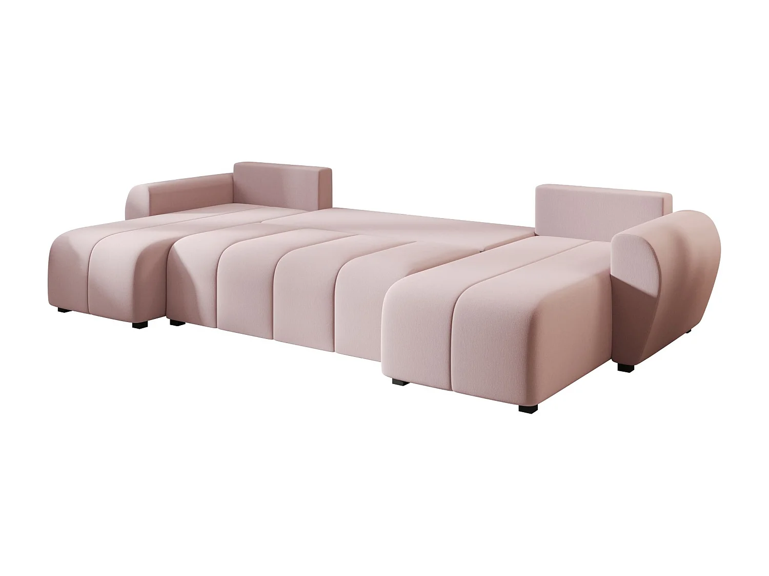 BEDANTE canapé panoramique MOLISA U PLUS Cosmic 14 droit Rosa avec fonction de couchage canapé en forme de U