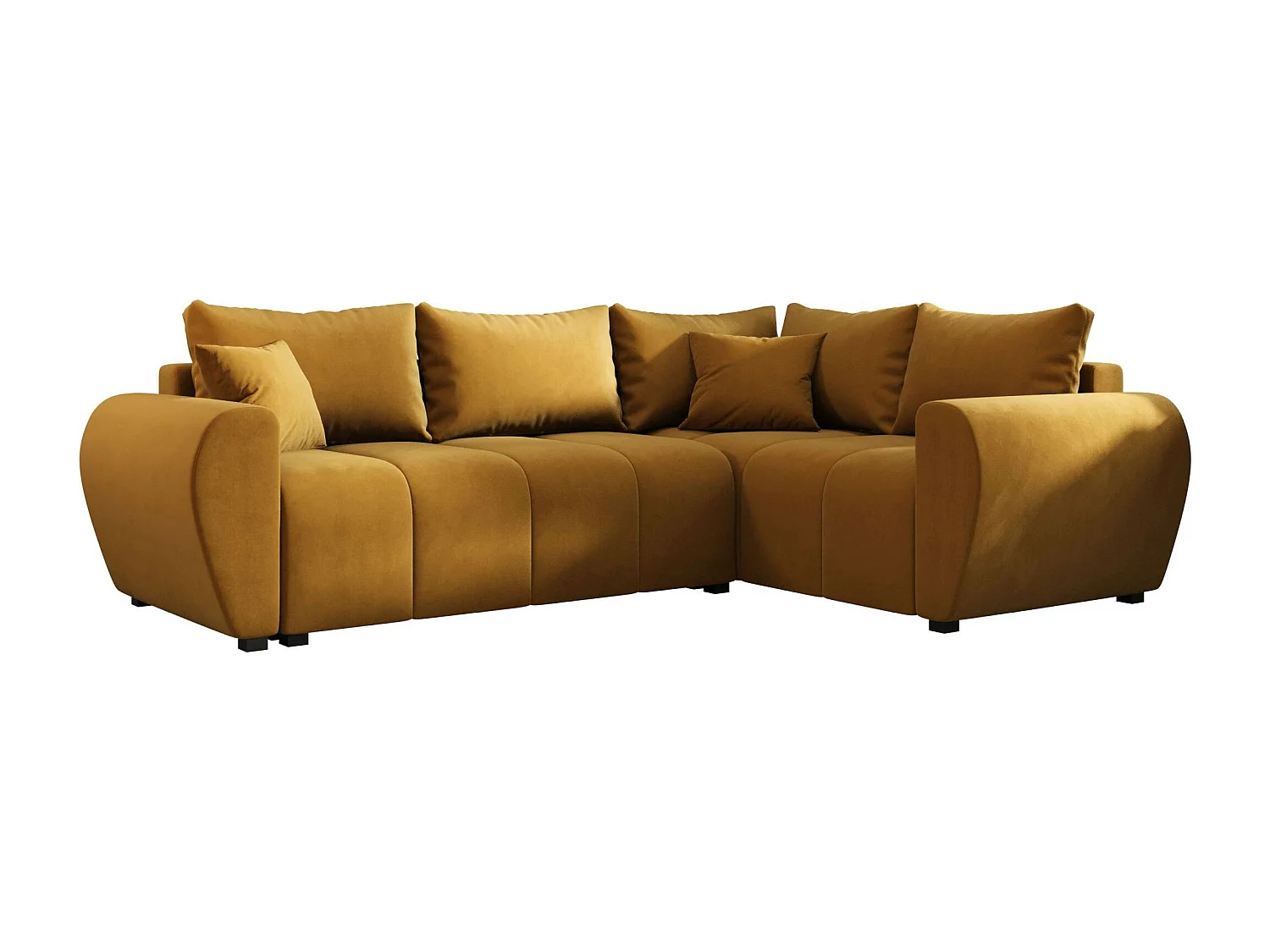 BEDANTE canapé d’angle MOLISA L PLUS Itaka 33 droit orange avec fonction de couchage canapé en forme de L