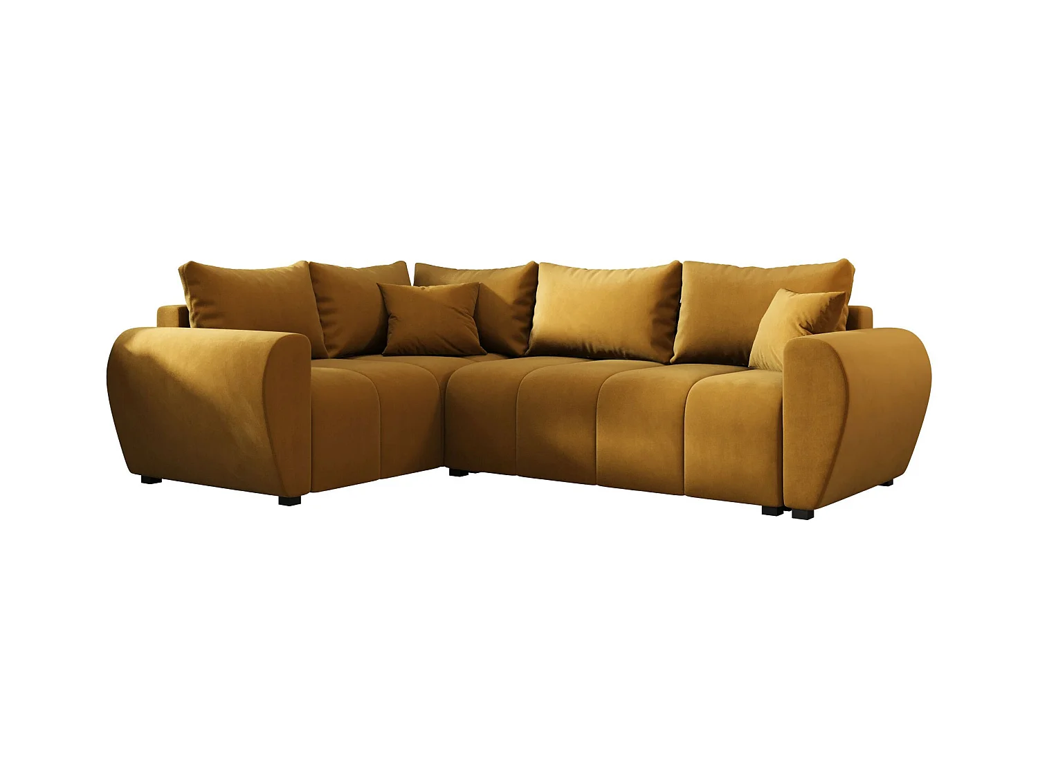 BEDANTE canapé d’angle MOLISA L PLUS Itaka 33 gauche orange avec fonction de couchage canapé en forme de L