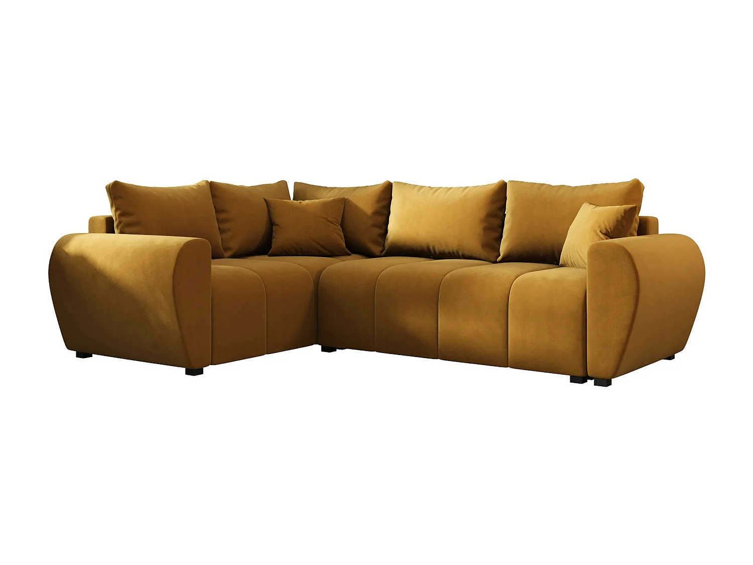 BEDANTE canapé d’angle MOLISA L PLUS Itaka 33 gauche orange avec fonction de couchage canapé en forme de L