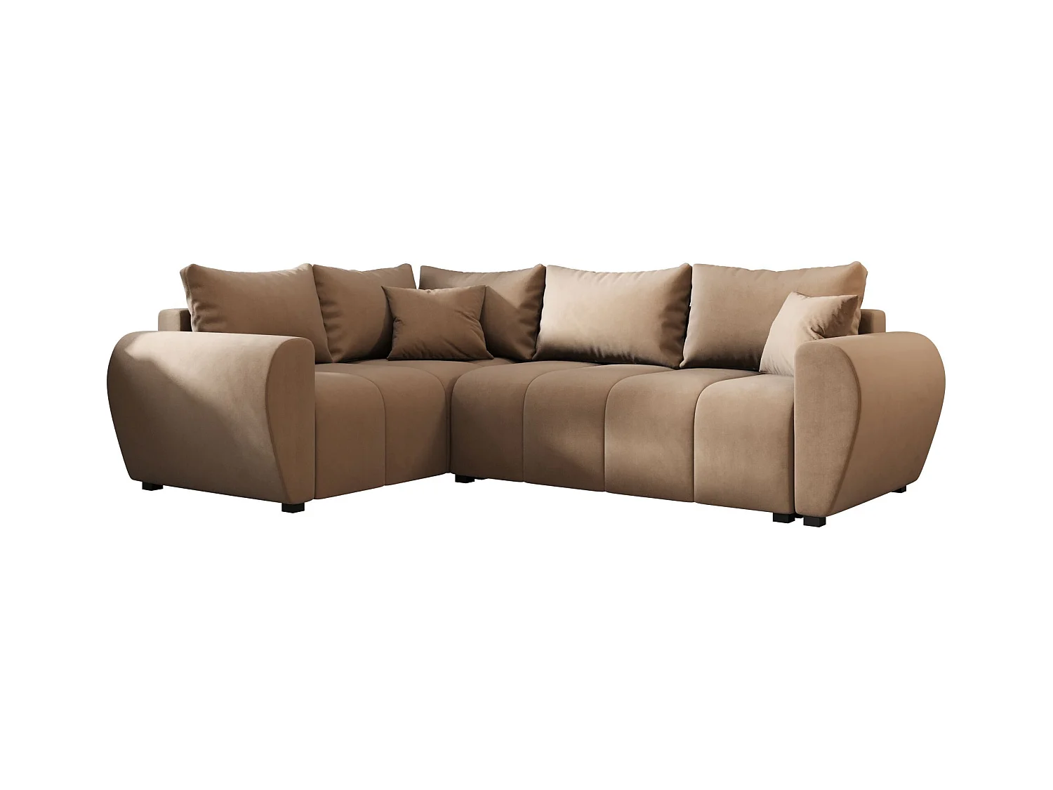 BEDANTE canapé d’angle MOLISA L PLUS Itaka 48 gauche marron avec fonction de couchage canapé en forme de L