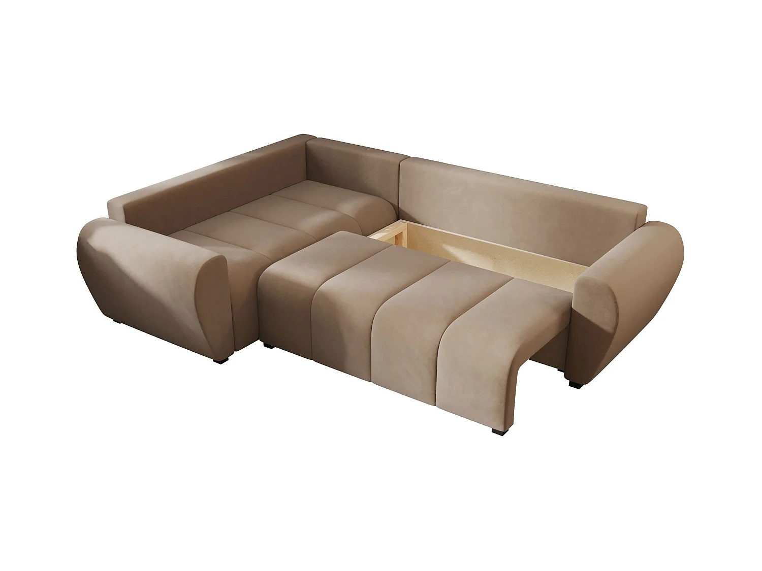 BEDANTE canapé d’angle MOLISA L PLUS Itaka 48 gauche marron avec fonction de couchage canapé en forme de L