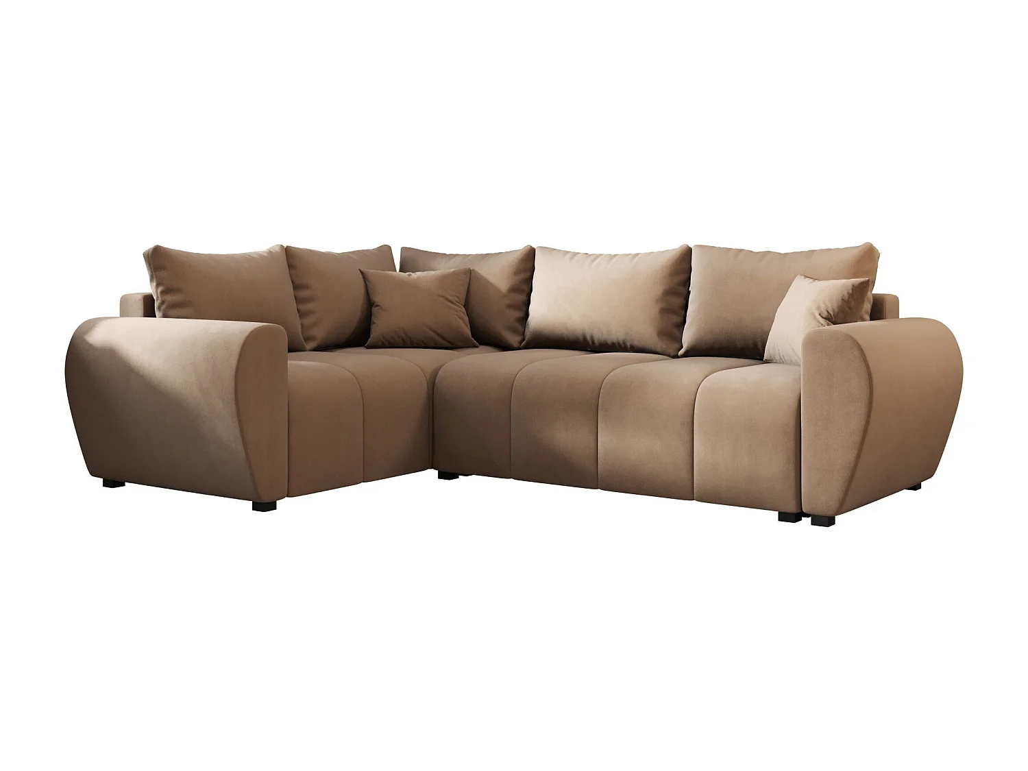 BEDANTE canapé d’angle MOLISA L PLUS Itaka 48 gauche marron avec fonction de couchage canapé en forme de L