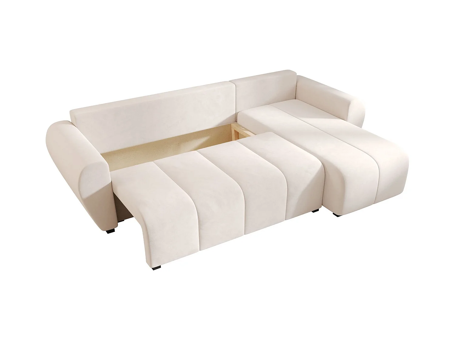 BEDANTE canapé d'angle MOLISA L Itaka 16 droite beige avec fonction de couchage canapé en forme de L