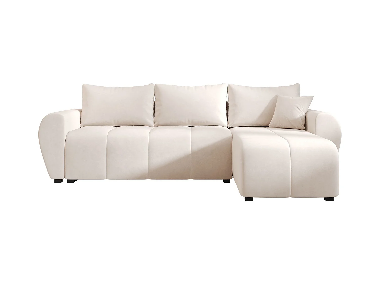 BEDANTE canapé d'angle MOLISA L Itaka 16 droite beige avec fonction de couchage canapé en forme de L
