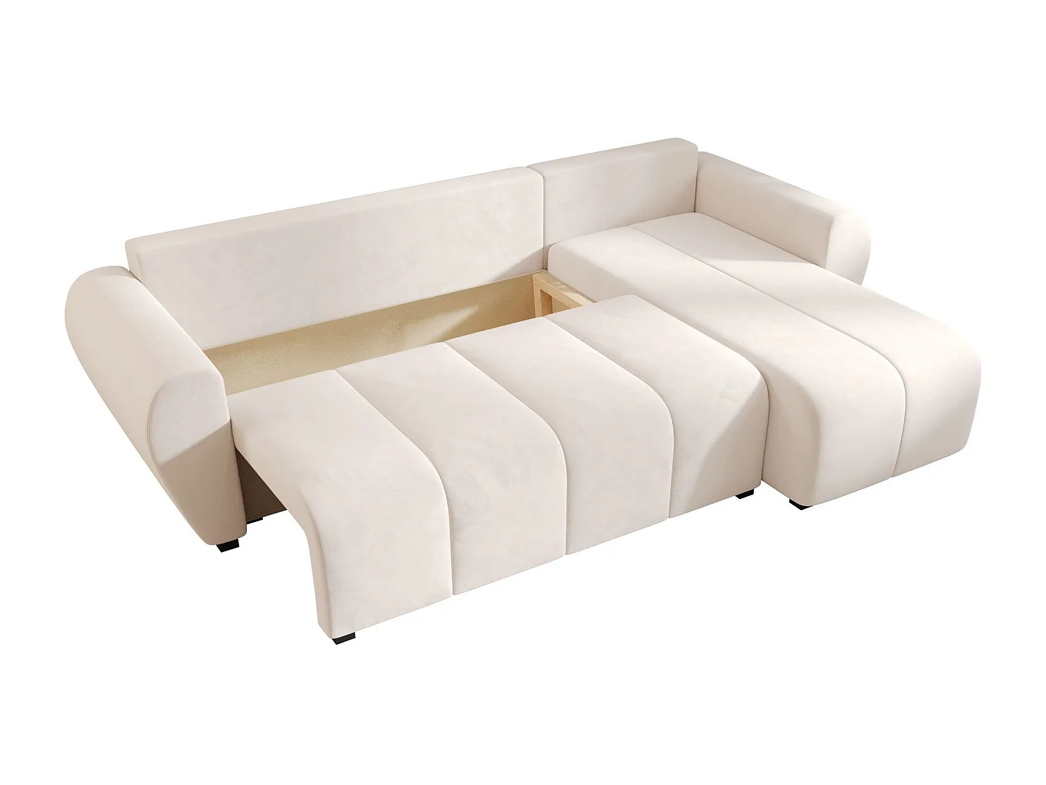 BEDANTE canapé d'angle MOLISA L Itaka 16 droite beige avec fonction de couchage canapé en forme de L