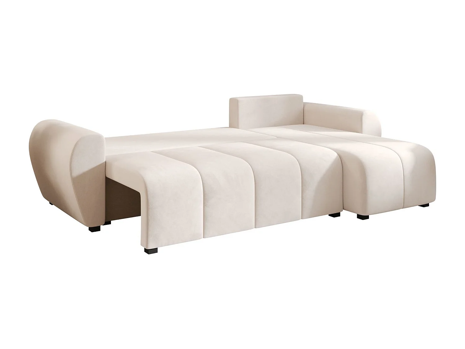 BEDANTE canapé d'angle MOLISA L Itaka 16 droite beige avec fonction de couchage canapé en forme de L