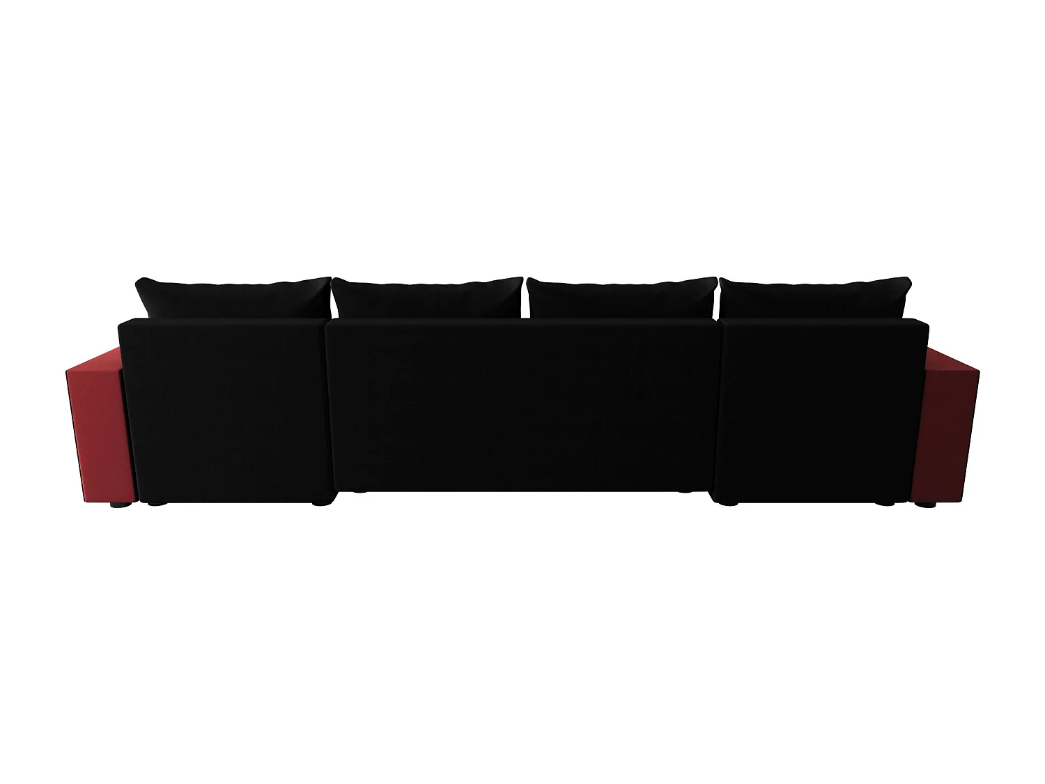 BEDANTE WOHNLANDSCHAFT HEWLET U BIS Sawana 14+13 Schwarz/Rot mit Schlaffunktion U-Form Sofa mit Stauraum Bettkasten