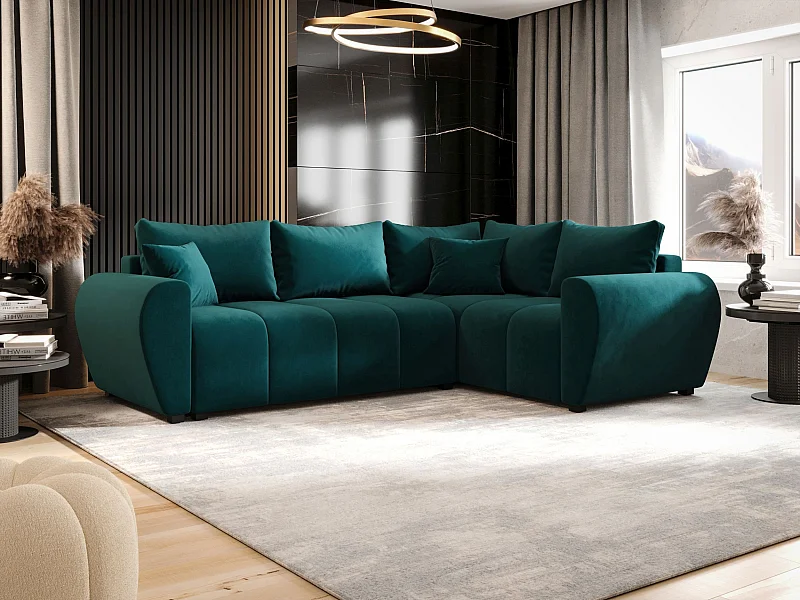 BEDANTE canapé d’angle MOLISA L PLUS Itaka 39 droit turquoise avec fonction de couchage canapé en forme de L