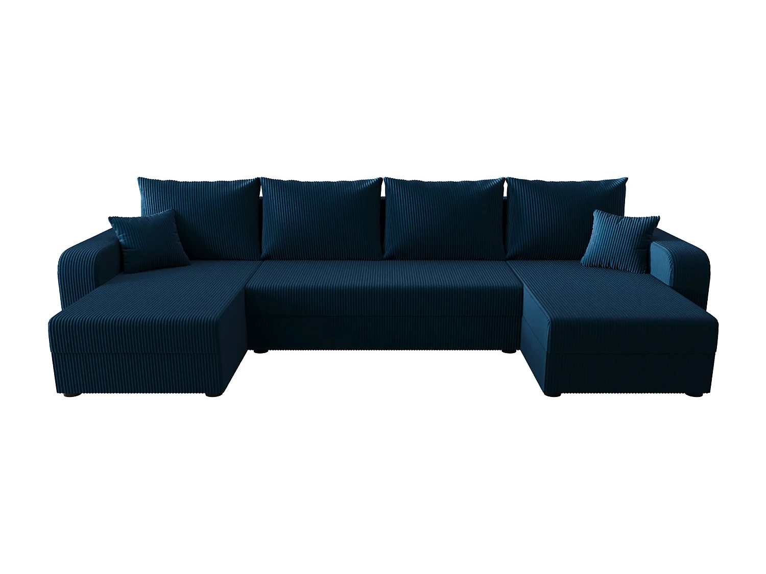 BEDANTE WOHNLANDSCHAFT HEWLET U BIS Zoom 13 Dunkelblau mit Schlaffunktion U-Form Sofa mit Stauraum Bettkasten