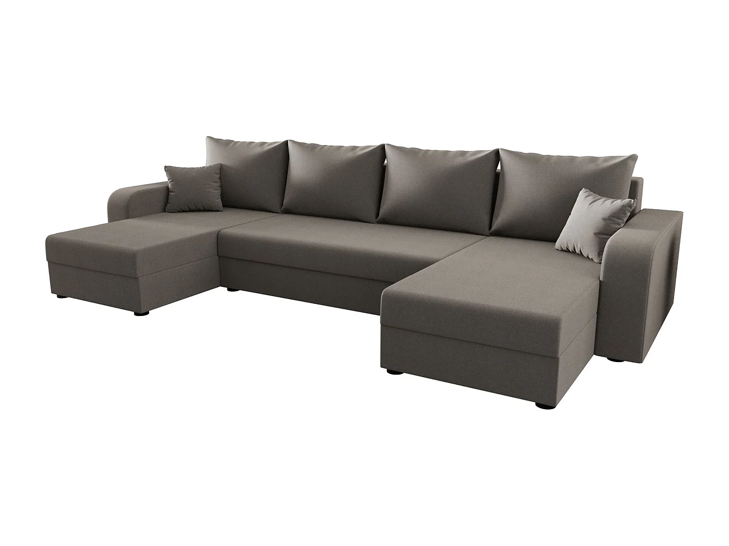 BEDANTE WOHNLANDSCHAFT HEWLET U BIS Sawana 21 Grau mit Schlaffunktion U-Form Sofa mit Stauraum Bettkasten Wohnzimmersofa Couch Sofa Bettsofa Bettkasten Bettcouch