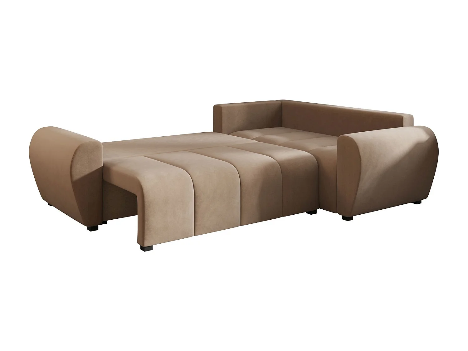 BEDANTE canapé d’angle MOLISA L PLUS Itaka 48 droit marron avec fonction de couchage canapé en forme de L