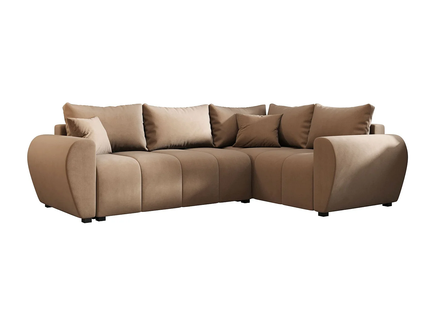 BEDANTE canapé d’angle MOLISA L PLUS Itaka 48 droit marron avec fonction de couchage canapé en forme de L