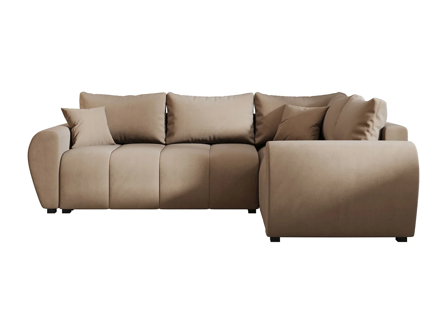 BEDANTE canapé d’angle MOLISA L PLUS Itaka 48 droit marron avec fonction de couchage canapé en forme de L