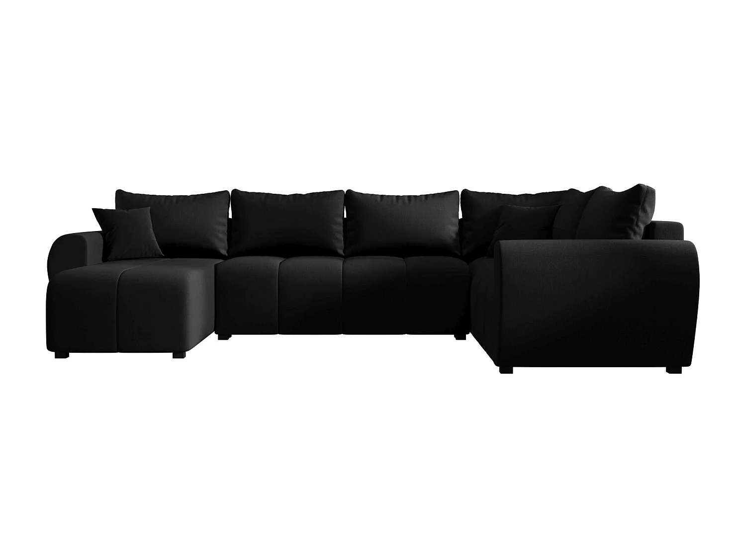 BEDANTE canapé panoramique MOLISA U PLUS Cosmic 100 droit noir avec fonction de couchage canapé en forme de U