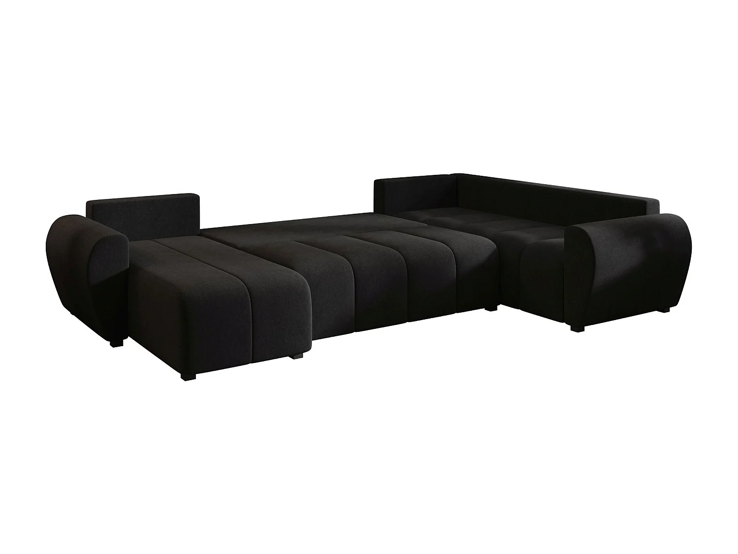 BEDANTE canapé panoramique MOLISA U PLUS Cosmic 100 droit noir avec fonction de couchage canapé en forme de U