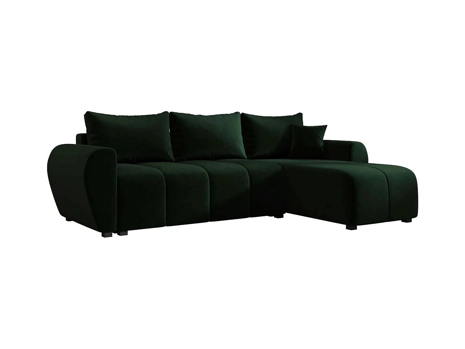 BEDANTE canapé d'angle MOLISA L Itaka 10 droite Dunkelgrün avec fonction de couchage canapé en forme de L