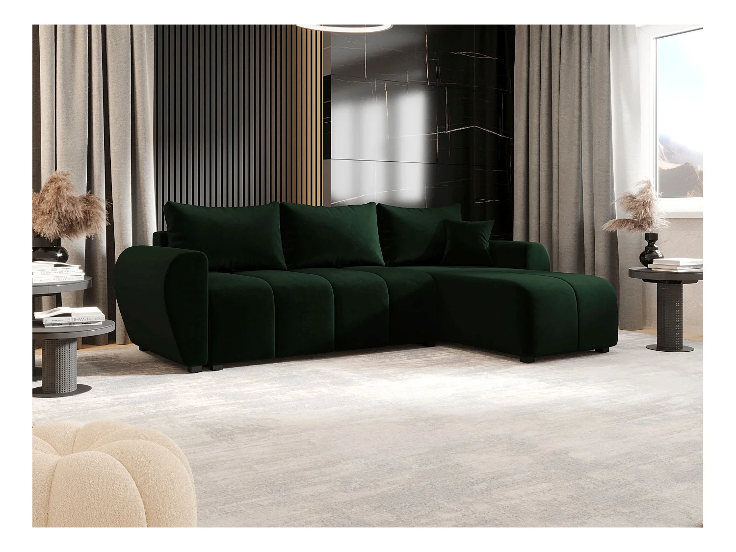 BEDANTE ECKSOFA MOLISA L Itaka 10 Rechts Dunkelgrün mit Schlaffunktion L-Form Sofa mit Stauraum Bettkasten Wohnzimmersofa Couch Sofa Bettsofa Bettkasten Bettcouch
