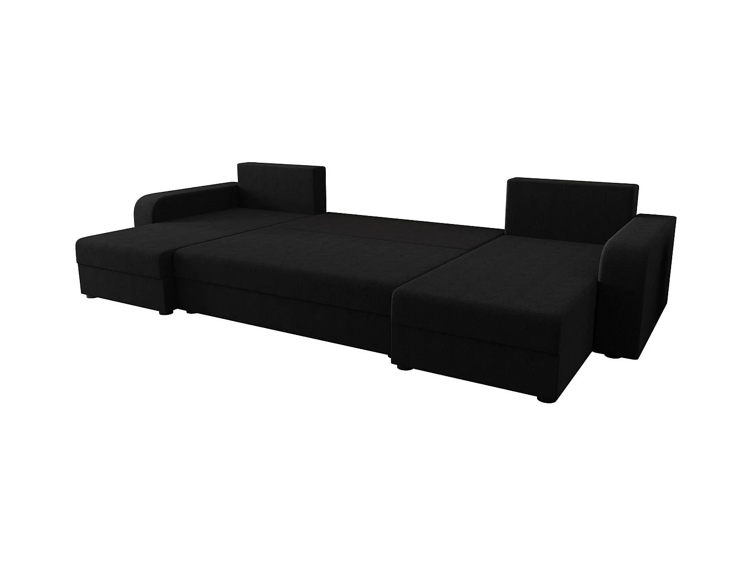 BEDANTE canapé panoramique HEWLET U BIS Cosmic 100 noir avec fonction de couchage canapé en U avec espace de rangement coffre