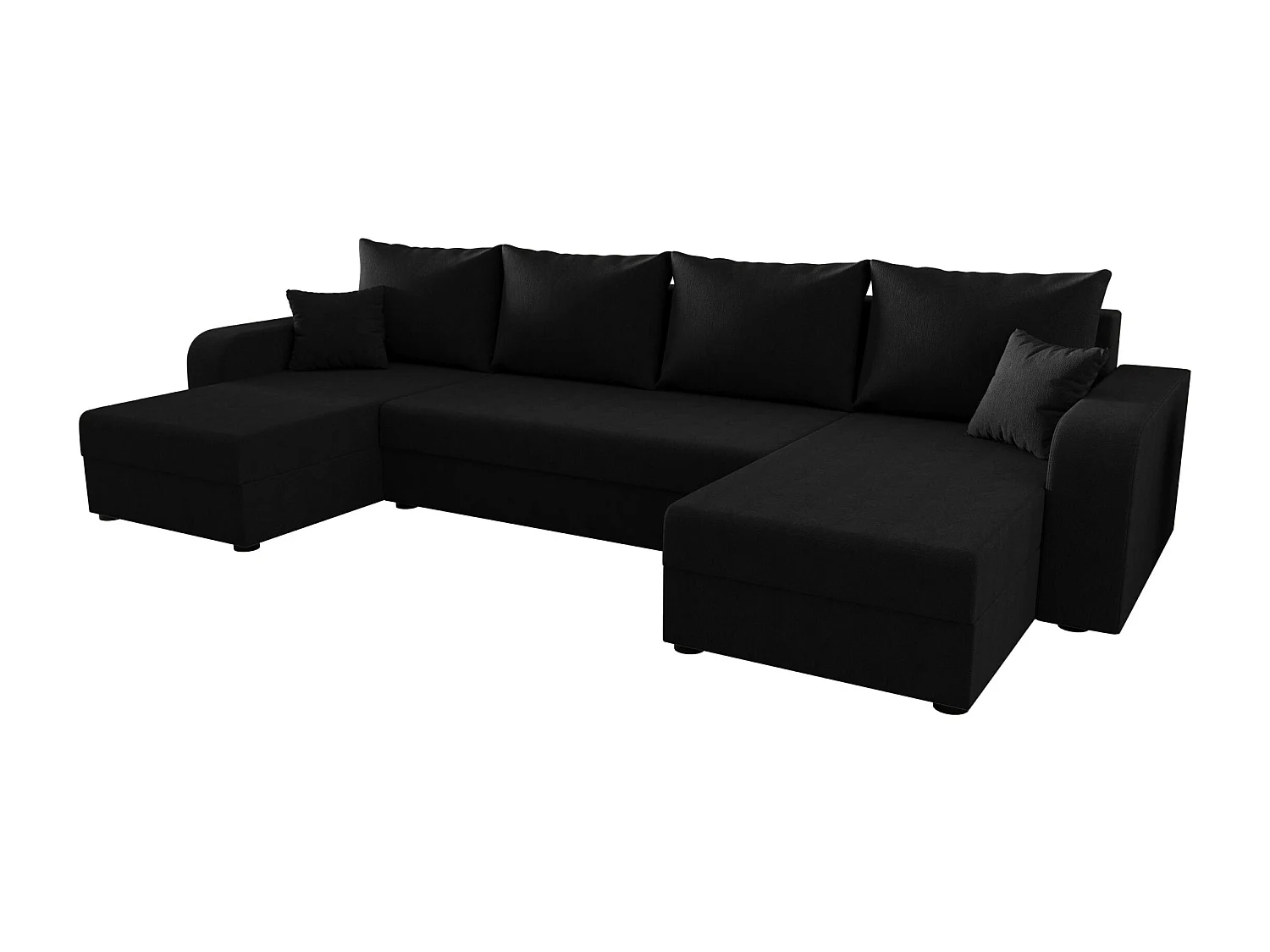 BEDANTE WOHNLANDSCHAFT HEWLET U BIS Cosmic 100 Schwarz mit Schlaffunktion U-Form Sofa mit Stauraum Bettkasten