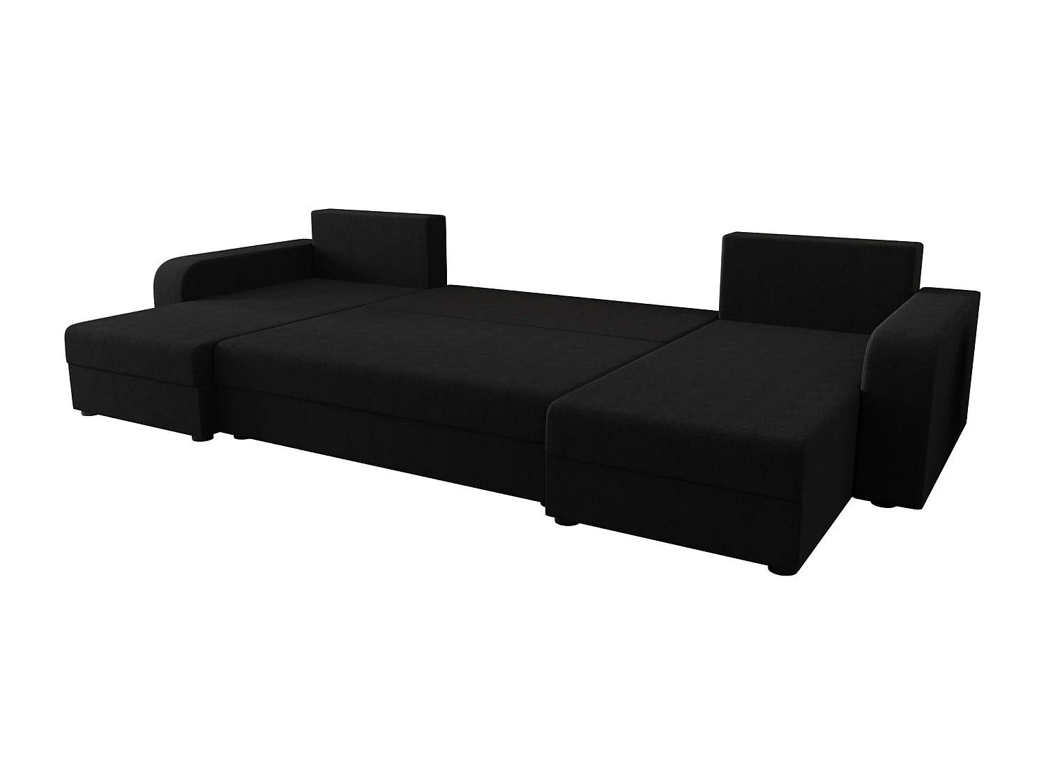 BEDANTE WOHNLANDSCHAFT HEWLET U BIS Cosmic 100 Schwarz mit Schlaffunktion U-Form Sofa mit Stauraum Bettkasten