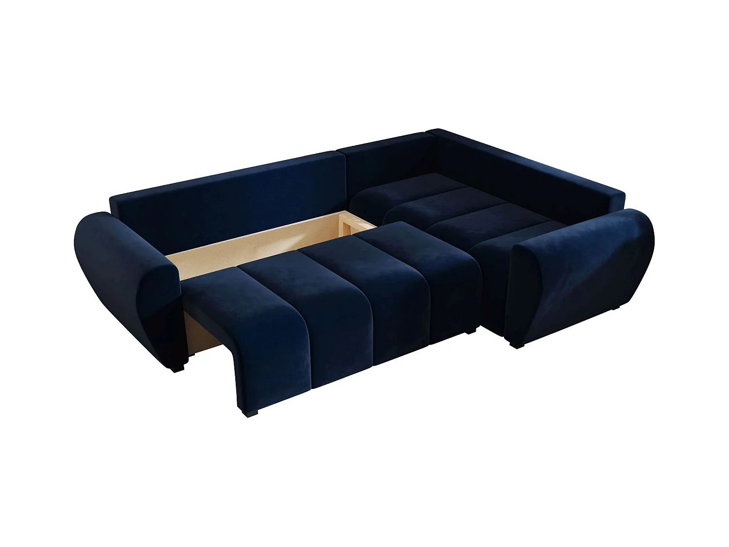 BEDANTE canapé d’angle MOLISA L PLUS Itaka 11 droit bleu foncé avec fonction de couchage canapé en forme de L