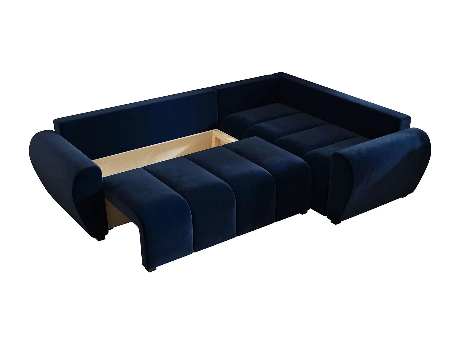 BEDANTE canapé d’angle MOLISA L PLUS Itaka 11 droit bleu foncé avec fonction de couchage canapé en forme de L