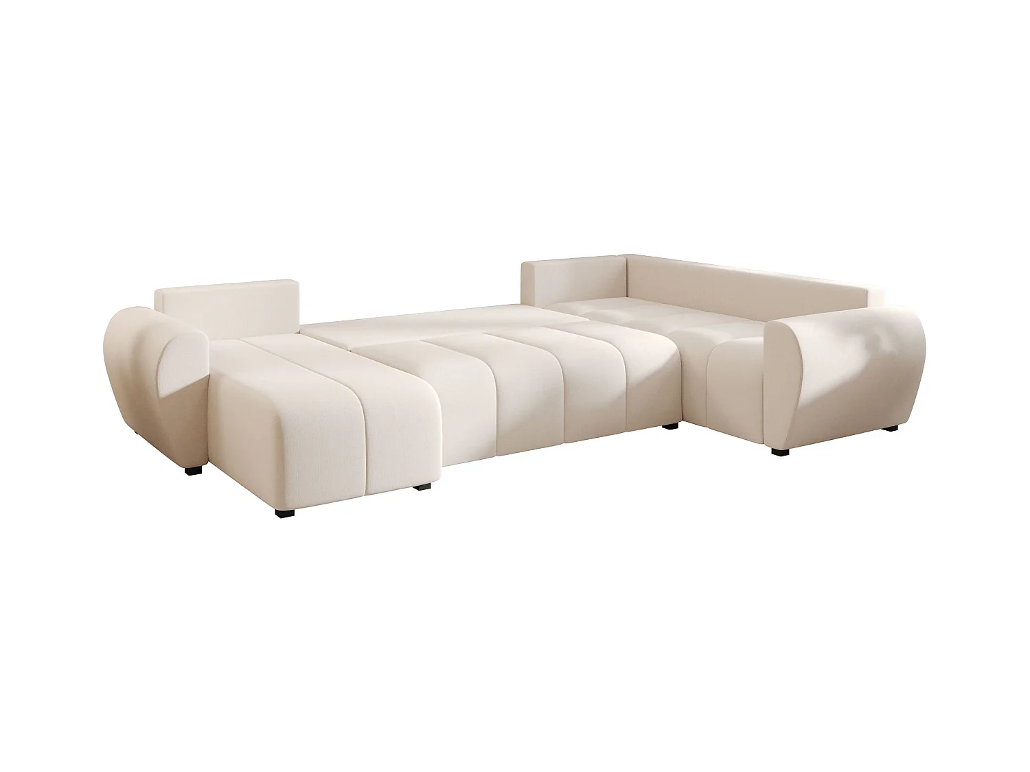 BEDANTE canapé panoramique MOLISA U PLUS Cosmic 10 droit beige avec fonction de couchage canapé en forme de U