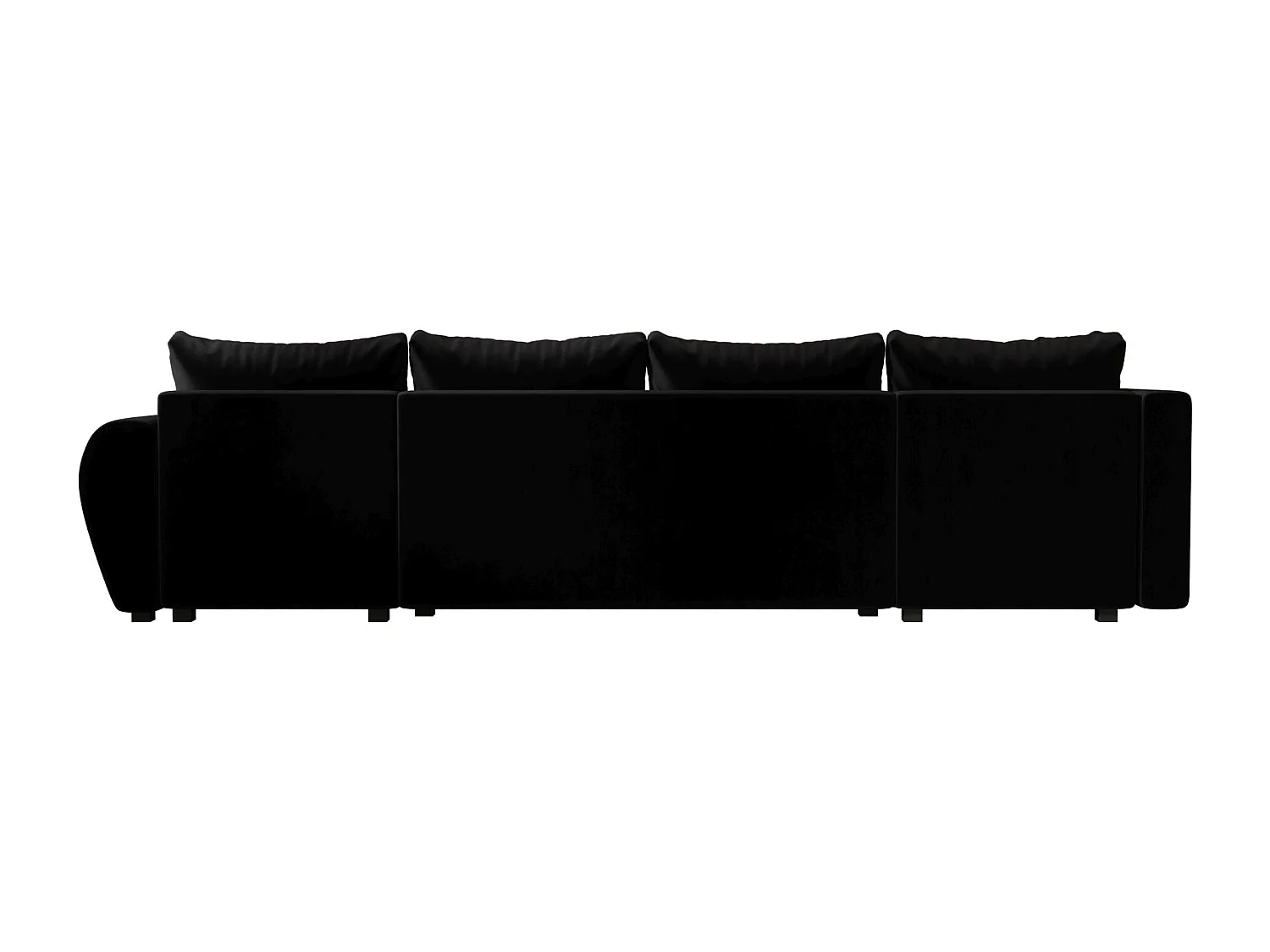 BEDANTE canapé panoramique MOLISA U PLUS Itaka 15 gauche noir avec fonction de couchage canapé en forme de U