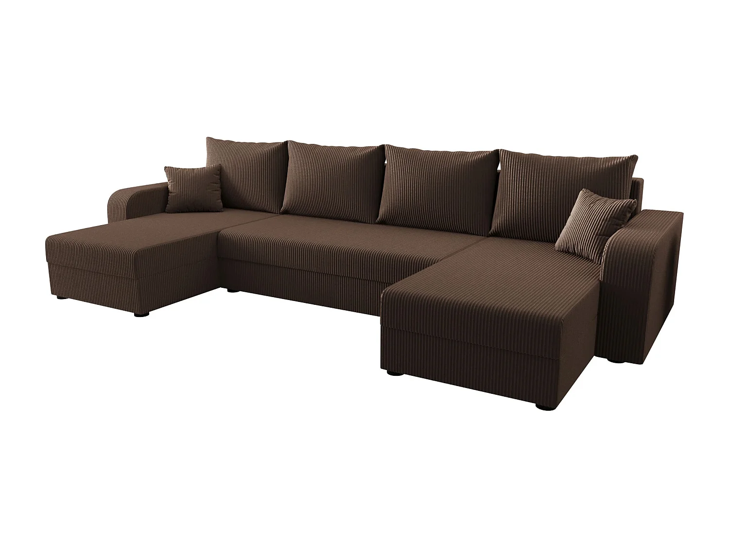 BEDANTE WOHNLANDSCHAFT HEWLET U BIS Zoom 5 Braun mit Schlaffunktion U-Form Sofa mit Stauraum Bettkasten Wohnzimmersofa Couch Sofa Bettsofa Bettkasten Bettcouch
