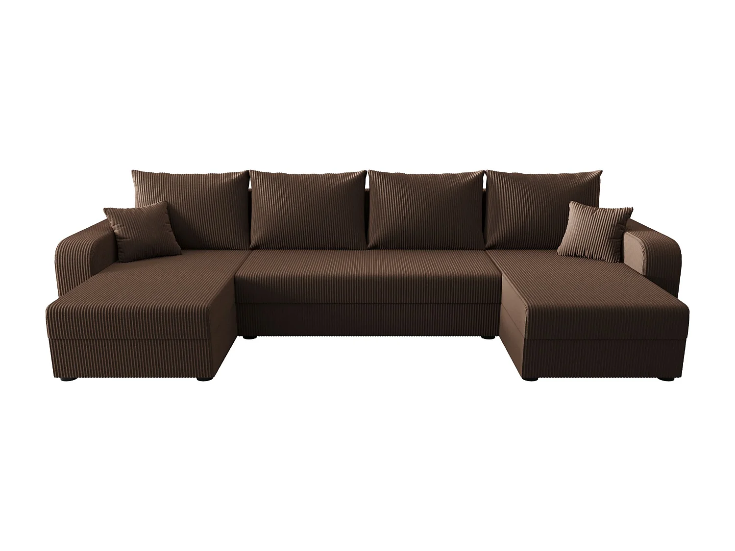 BEDANTE WOHNLANDSCHAFT HEWLET U BIS Zoom 5 Braun mit Schlaffunktion U-Form Sofa mit Stauraum Bettkasten Wohnzimmersofa Couch Sofa Bettsofa Bettkasten Bettcouch