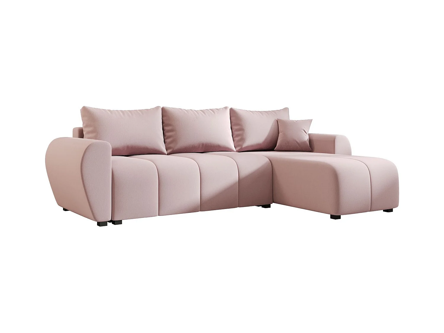BEDANTE canapé d'angle MOLISA L Cosmic 14 droite rose avec fonction de couchage canapé en forme de L
