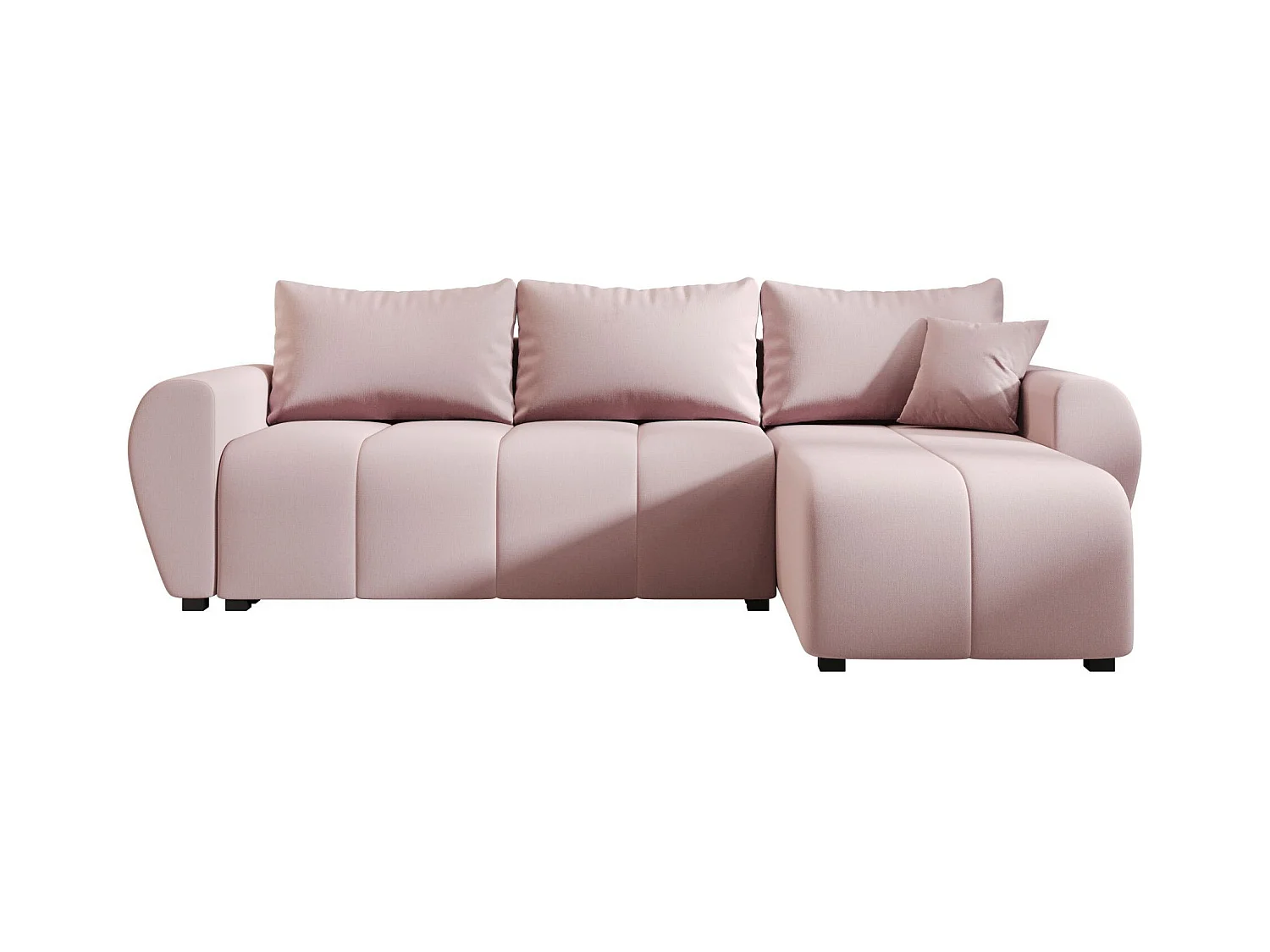 BEDANTE canapé d'angle MOLISA L Cosmic 14 droite rose avec fonction de couchage canapé en forme de L
