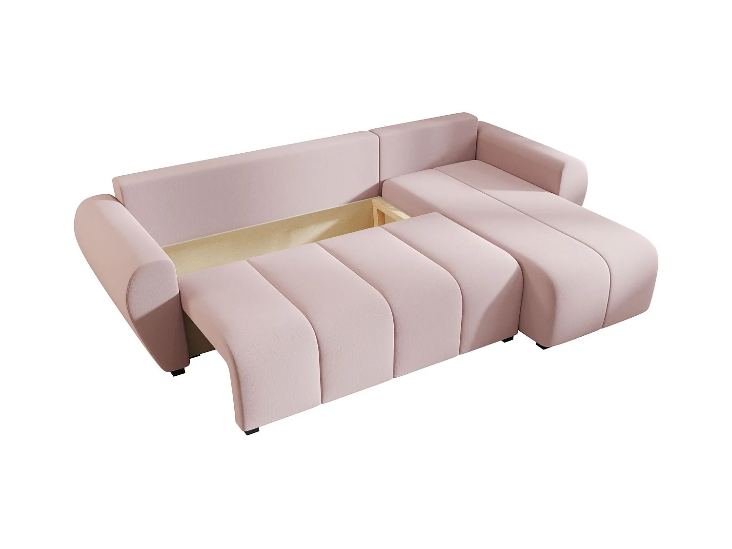BEDANTE canapé d'angle MOLISA L Cosmic 14 droite rose avec fonction de couchage canapé en forme de L