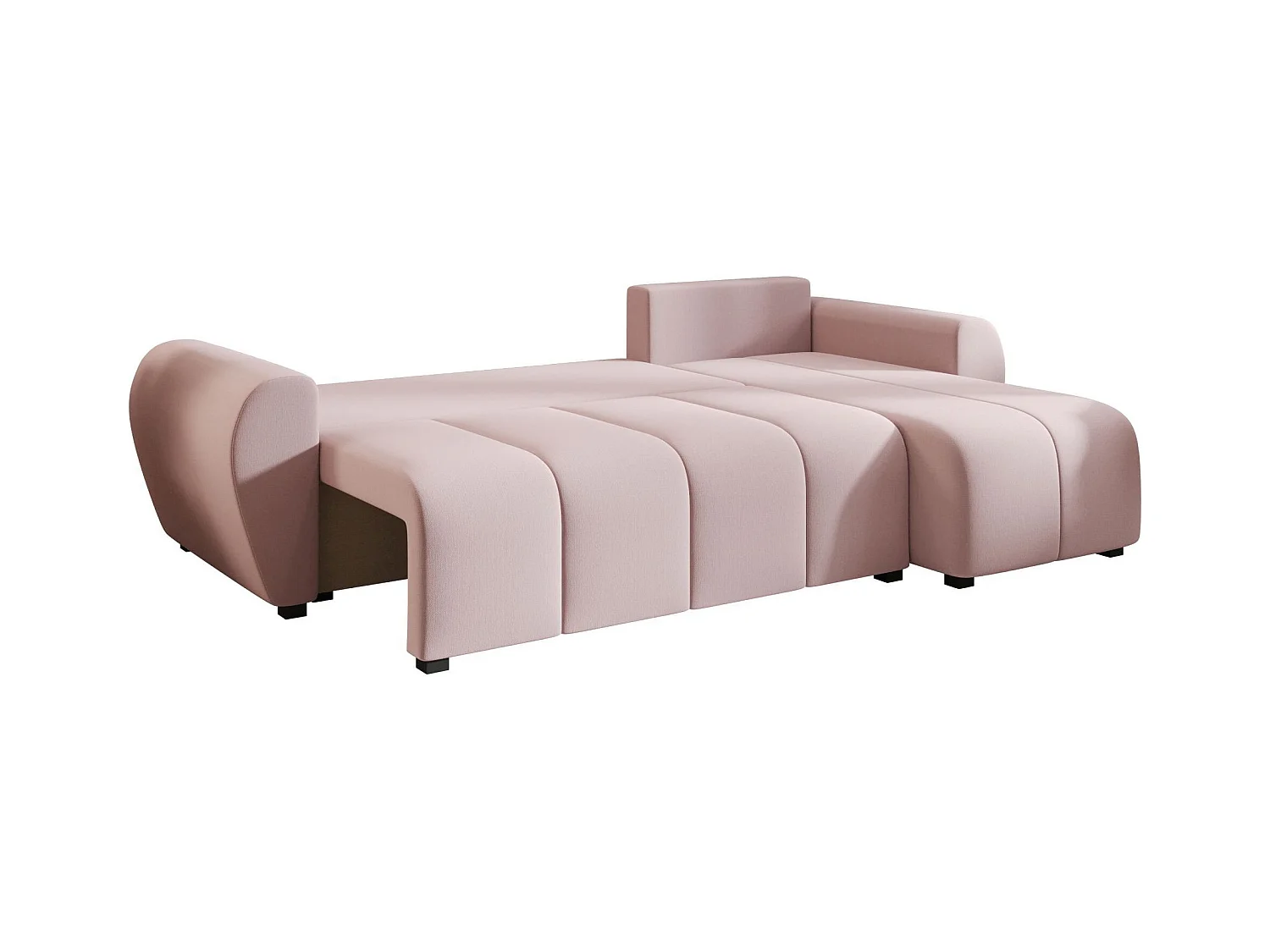 BEDANTE canapé d'angle MOLISA L Cosmic 14 droite rose avec fonction de couchage canapé en forme de L