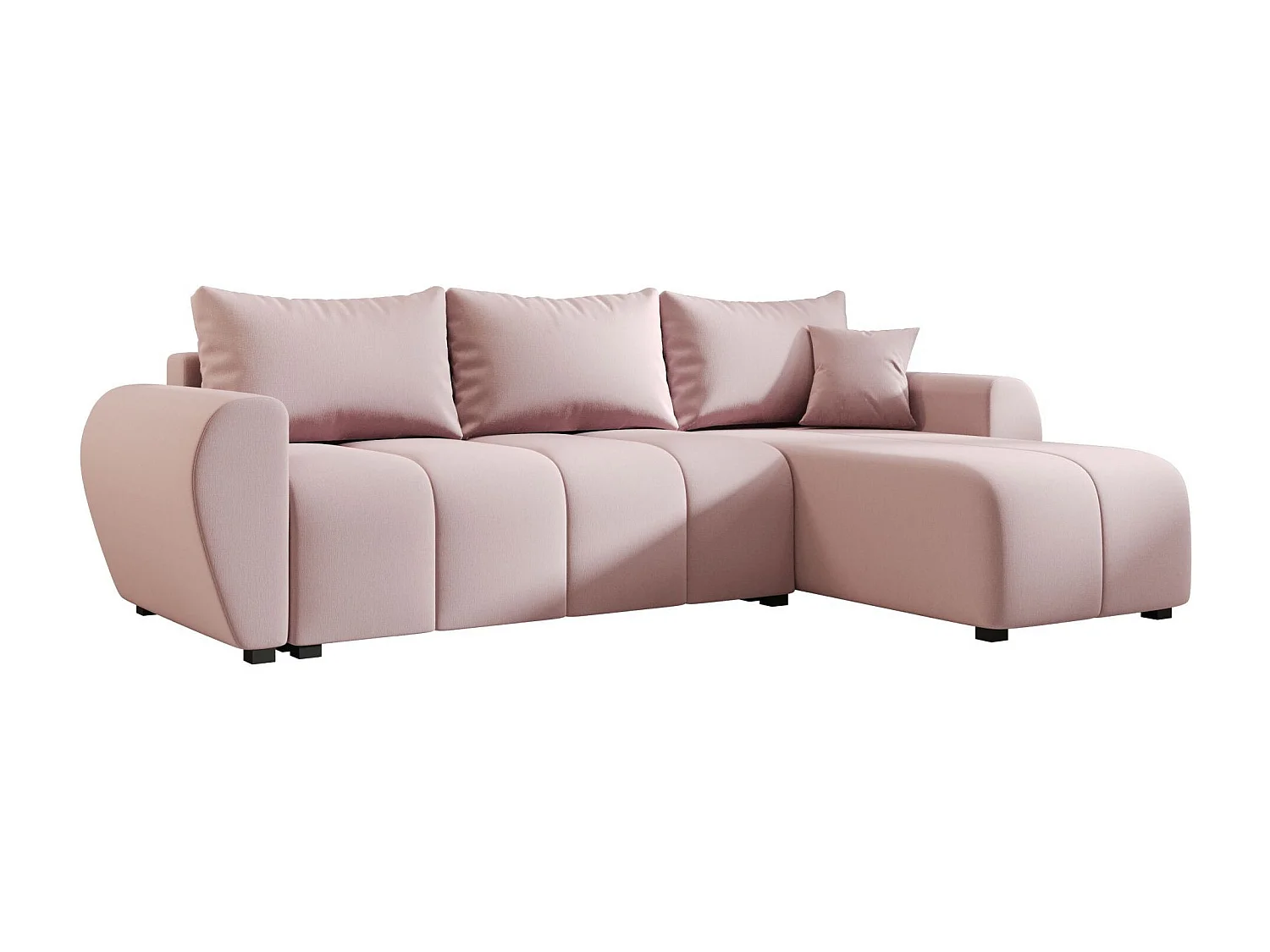BEDANTE canapé d'angle MOLISA L Cosmic 14 droite rose avec fonction de couchage canapé en forme de L