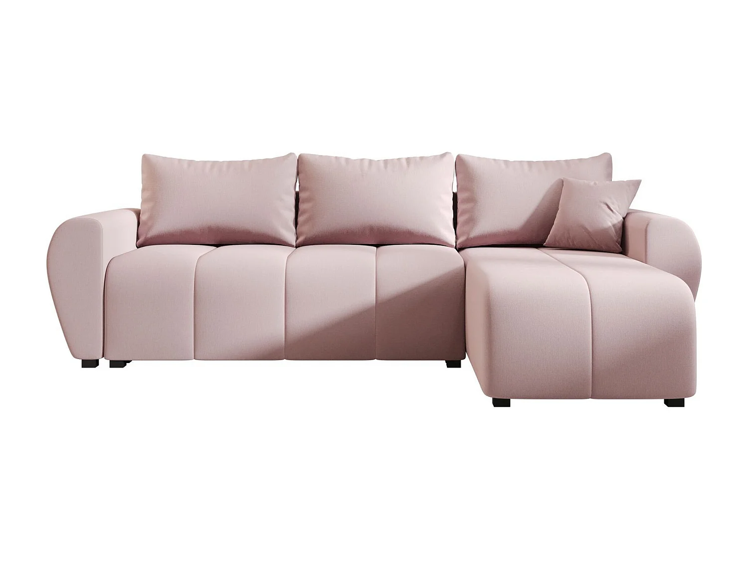 BEDANTE canapé d'angle MOLISA L Cosmic 14 droite rose avec fonction de couchage canapé en forme de L