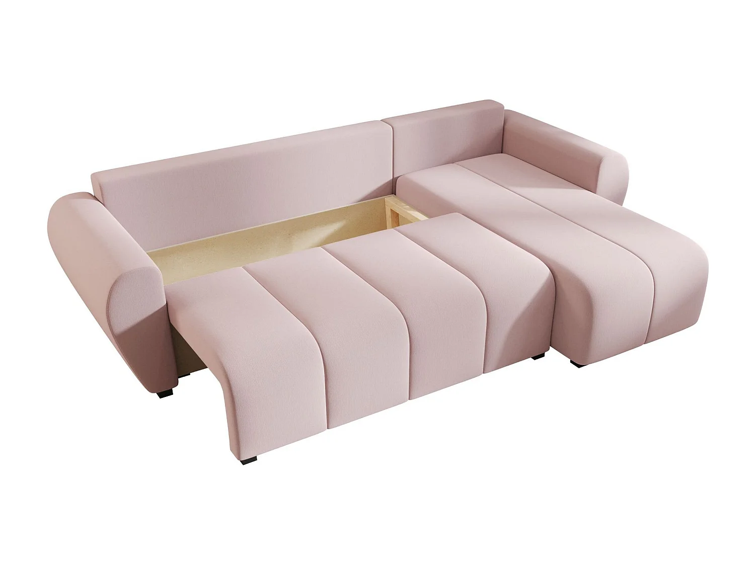 BEDANTE canapé d'angle MOLISA L Cosmic 14 droite rose avec fonction de couchage canapé en forme de L