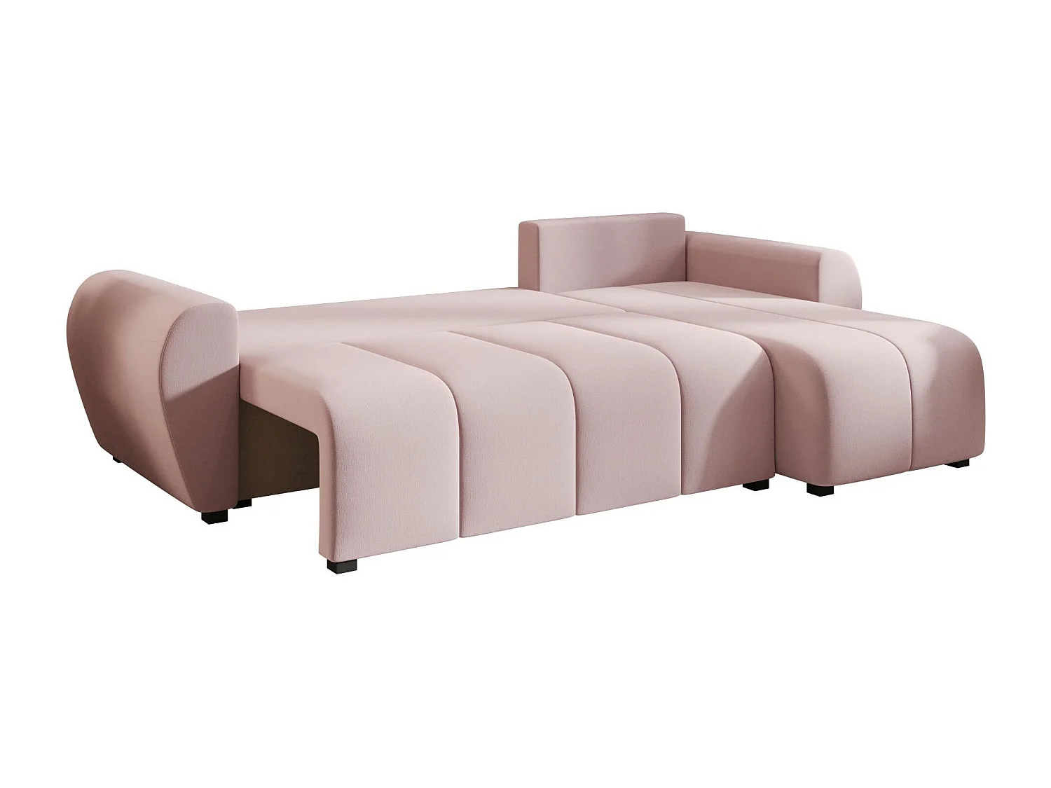 BEDANTE canapé d'angle MOLISA L Cosmic 14 droite rose avec fonction de couchage canapé en forme de L