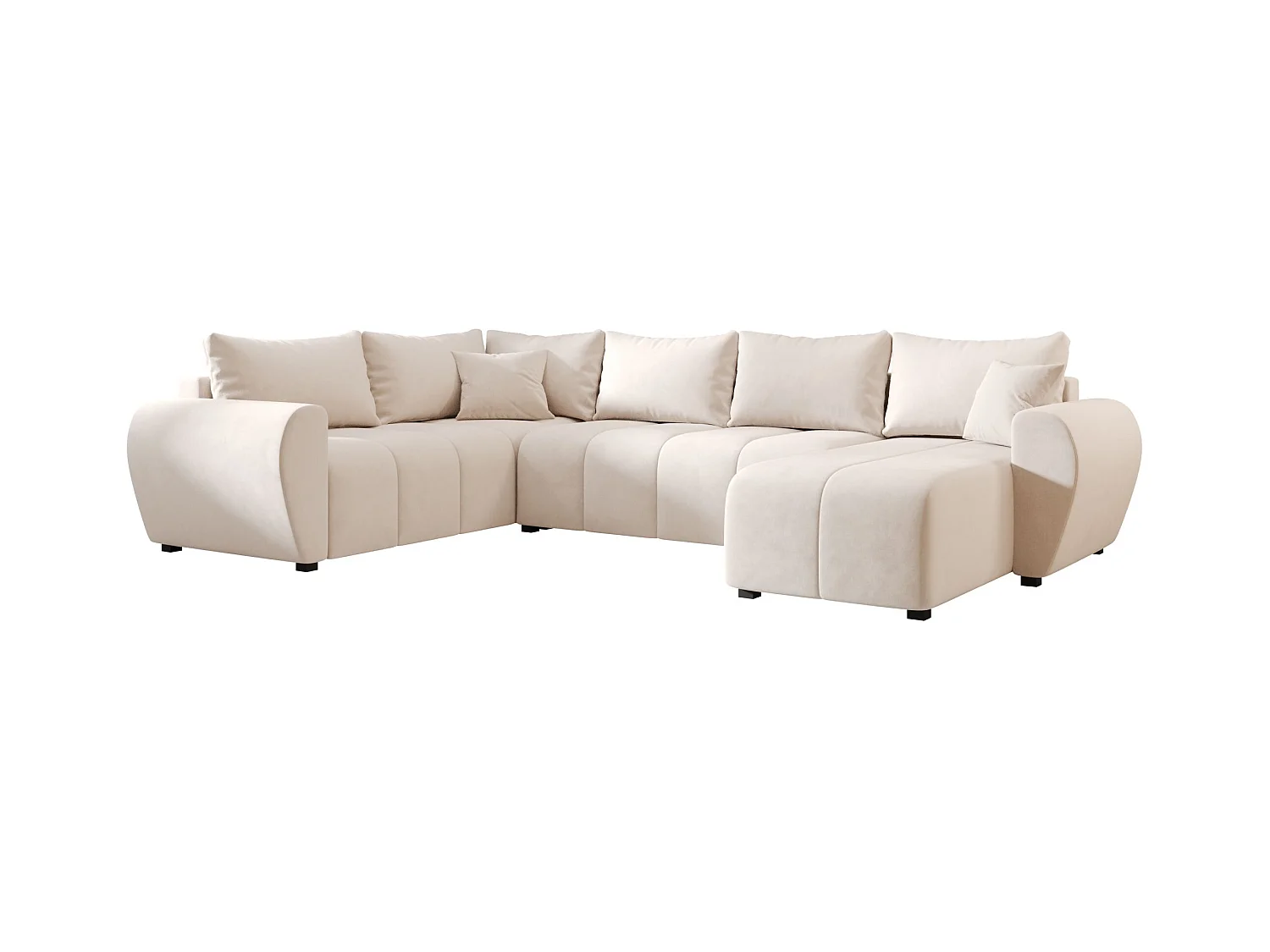 BEDANTE canapé panoramique MOLISA U PLUS Itaka 16 gauche beige avec fonction de couchage canapé en forme de U