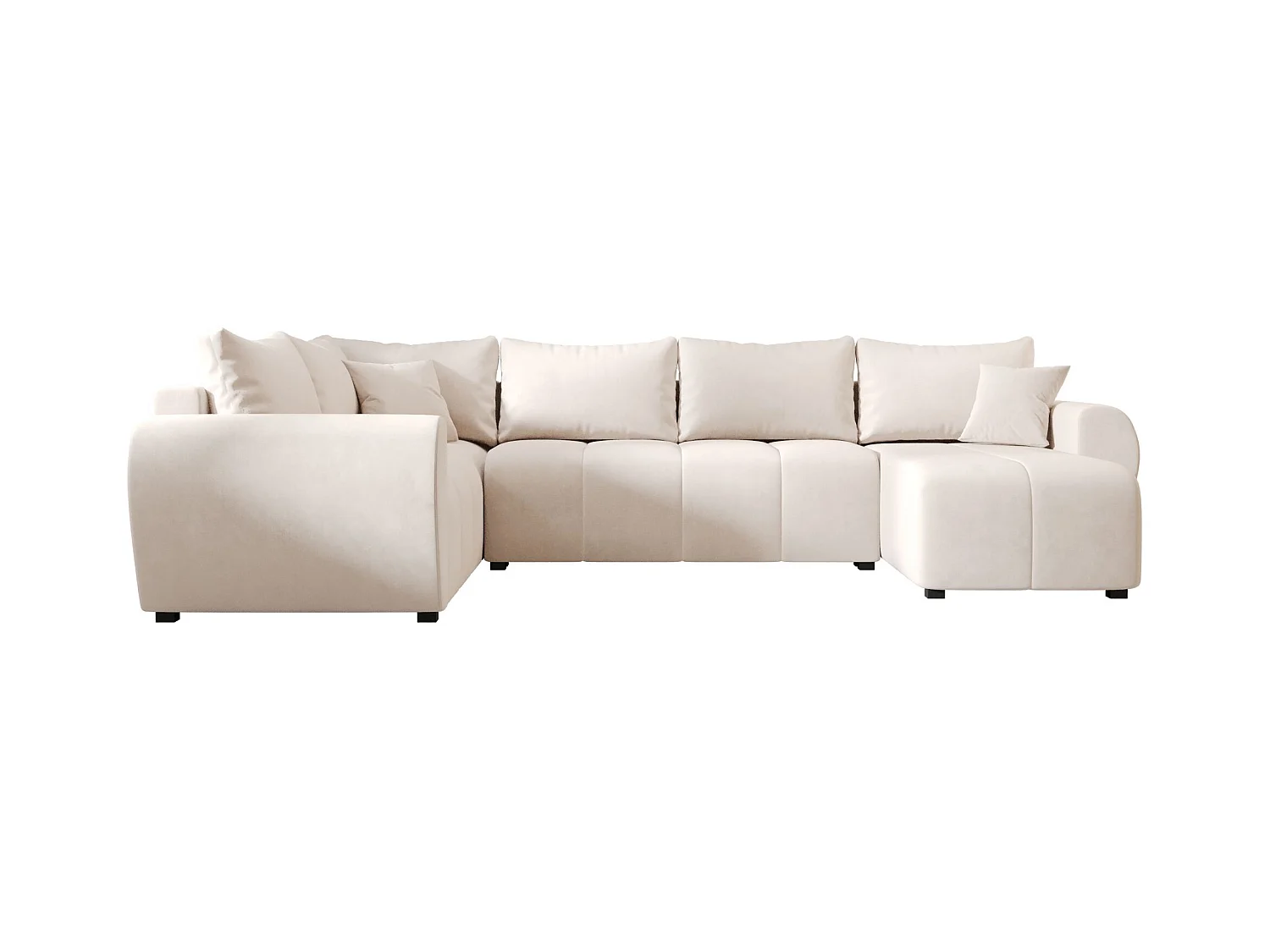 BEDANTE canapé panoramique MOLISA U PLUS Itaka 16 gauche beige avec fonction de couchage canapé en forme de U