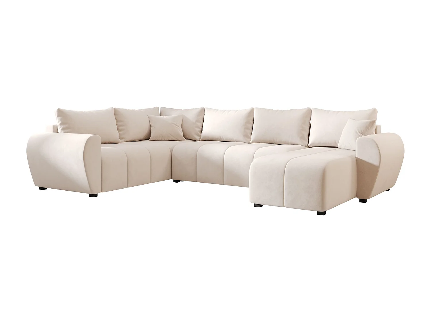 BEDANTE canapé panoramique MOLISA U PLUS Itaka 16 gauche beige avec fonction de couchage canapé en forme de U