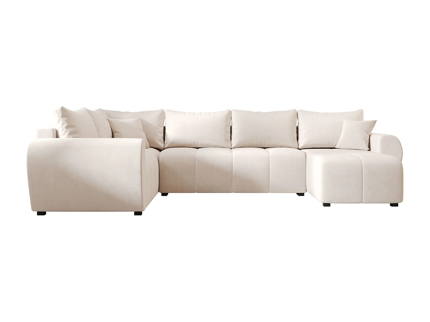 BEDANTE canapé panoramique MOLISA U PLUS Itaka 16 gauche beige avec fonction de couchage canapé en forme de U