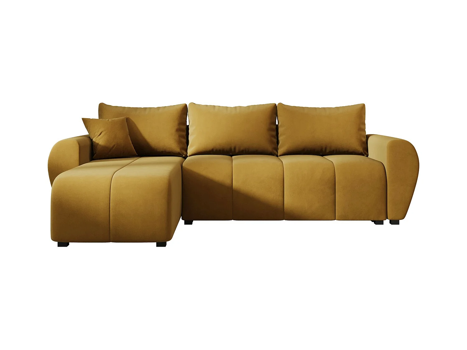 BEDANTE canapé d'angle MOLISA L Itaka 33 gauche Orange avec fonction de couchage canapé en forme de L