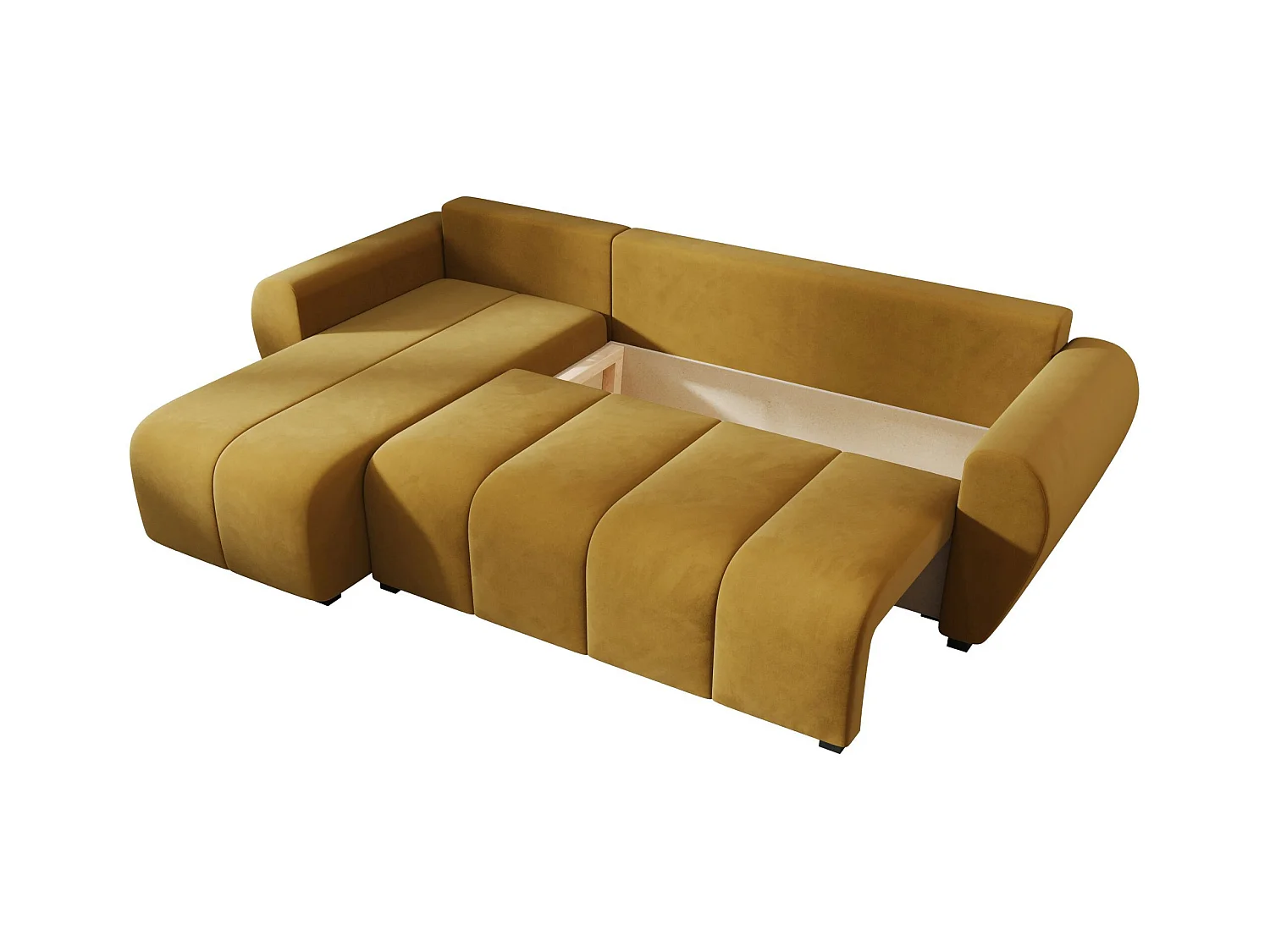 BEDANTE canapé d'angle MOLISA L Itaka 33 gauche Orange avec fonction de couchage canapé en forme de L