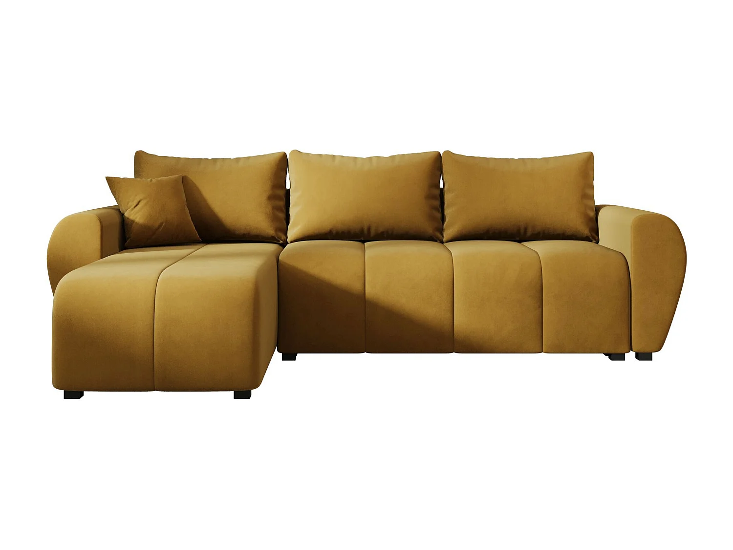 BEDANTE canapé d'angle MOLISA L Itaka 33 gauche Orange avec fonction de couchage canapé en forme de L