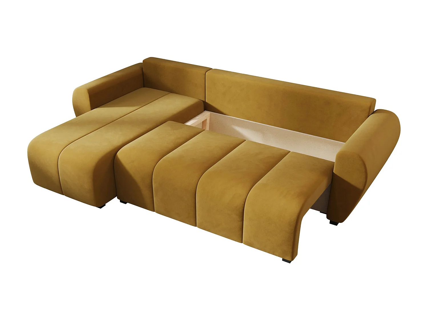 BEDANTE canapé d'angle MOLISA L Itaka 33 gauche Orange avec fonction de couchage canapé en forme de L