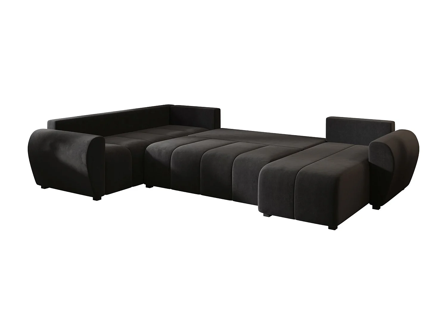 BEDANTE canapé panoramique MOLISA U PLUS Itaka 27 gauche gris foncé avec fonction de couchage canapé en forme de U