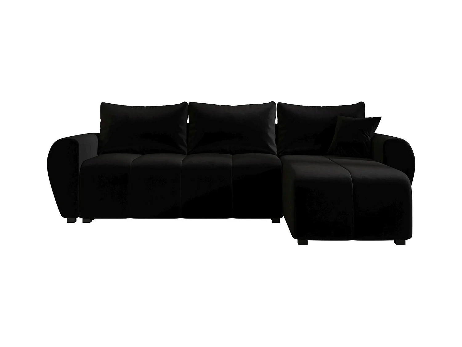 BEDANTE canapé d'angle MOLISA L Itaka 15 droite noir avec fonction de couchage canapé en forme de L