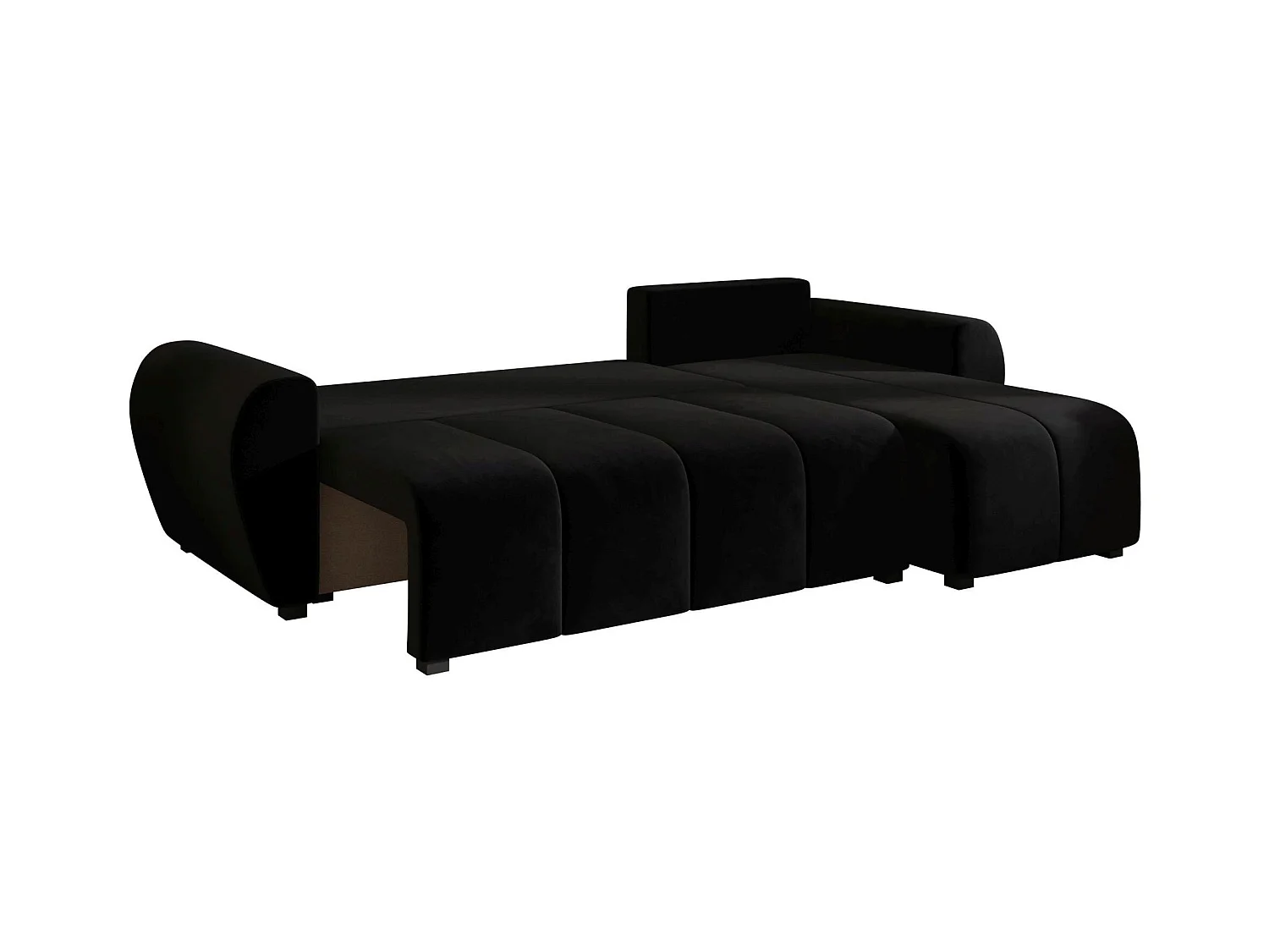 BEDANTE canapé d'angle MOLISA L Itaka 15 droite noir avec fonction de couchage canapé en forme de L
